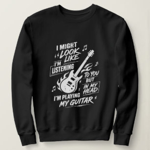Sweatshirt Guitariste Féminine Drôle Jouant De La Guitare Dan