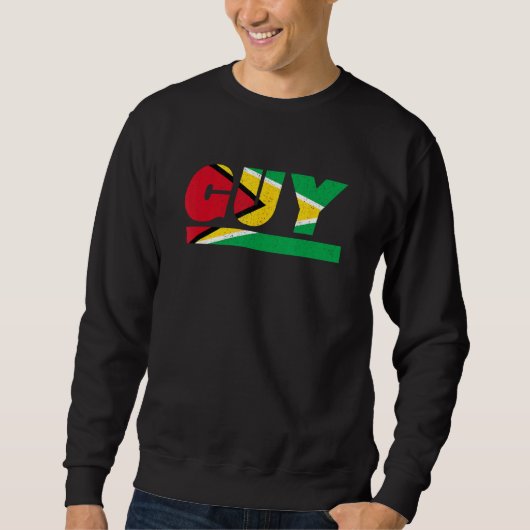 Sweatshirt Guyana GUY Guyane Outfit with Flag (Devant)