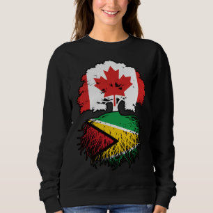 Sweatshirt Guyana Guyane Drapeau canadien des racines d'arbre
