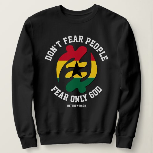 Sweatshirt Gye Nyame Adinkra CRAINTE SEULEMENT DIEU Christian (Design devant)