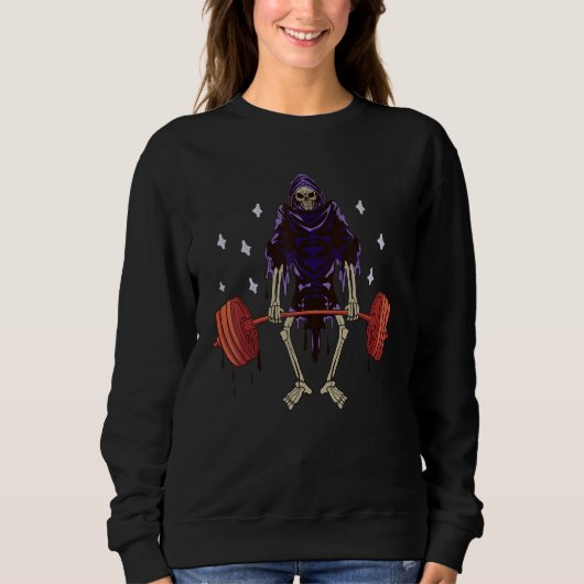 Sweatshirt Gym  Grim Reaper Deadlift Workout  Occult 2 (Devant)