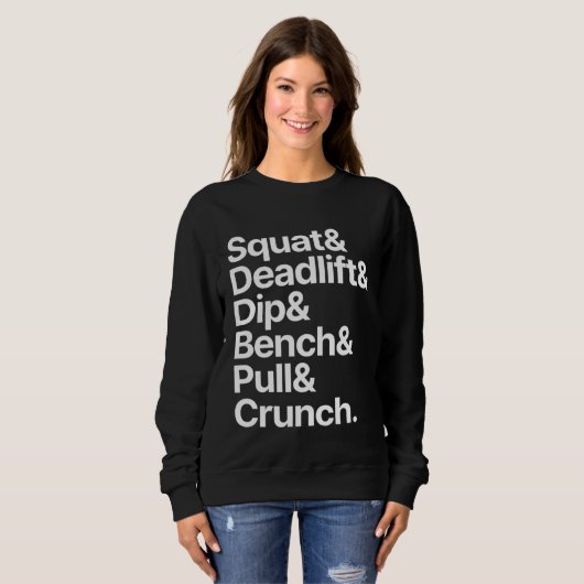 Sweatshirt Gym Squat Deadlift Dip Bench Pull Crunch (Devant entier)