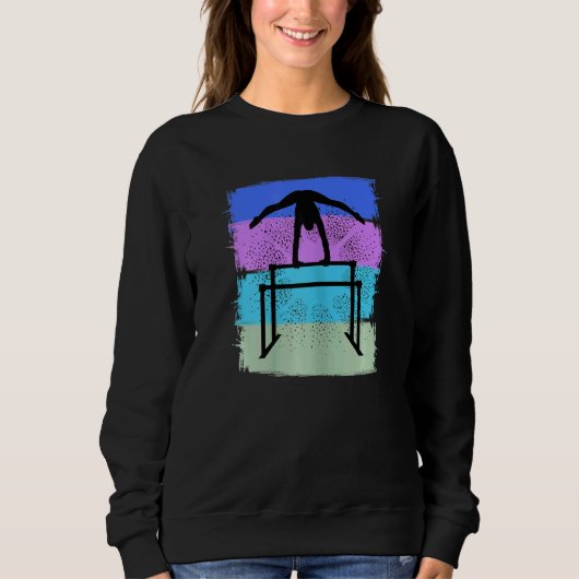 Sweatshirt Gymnaste Sur Bars Gymnastique Retro Sunset Style C (Devant)