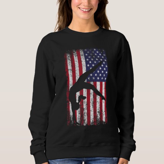Sweatshirt Gymnastics gymnastics coach US flag gymnsatics des (Devant)
