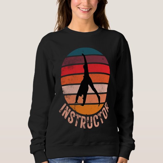Sweatshirt Gymnastics Instructor Vintage Retro Style Personal (Devant)