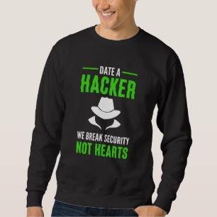 Sweatshirt Hacker Casquette blanc. Cyber Guerrier. Cybersécur