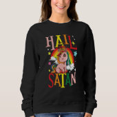 Sweatshirt Hail Satan Unicorn Rainbow (Devant)