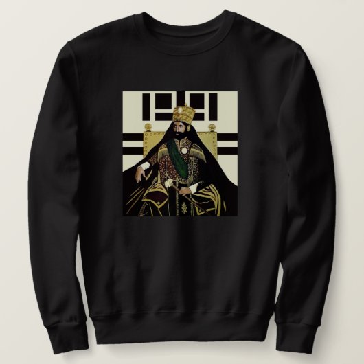 Sweatshirt Haile Selassie Jah Rastafari Empereur Rasta Sweate (Design devant)