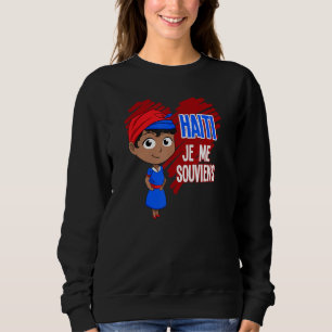 Sweatshirt Haïti Jour du Drapeau Fier Ayiti Vintage Femme H