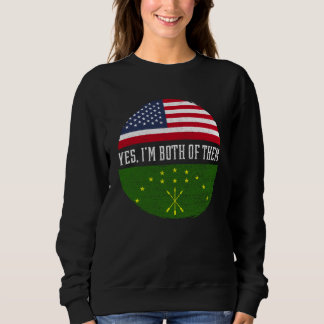 Sweatshirt Half American Half Circassians USA Flag Circassian