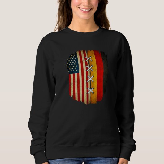 Sweatshirt Half American Half German USA Flag Germany Flag Pr (Devant)
