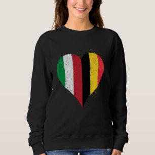 Sweatshirt Half Belge Italien A Belgique Italie Drapeau en