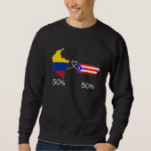 Sweatshirt Half Colombian Half Puerto Rican Flag Map Love Col (Devant)