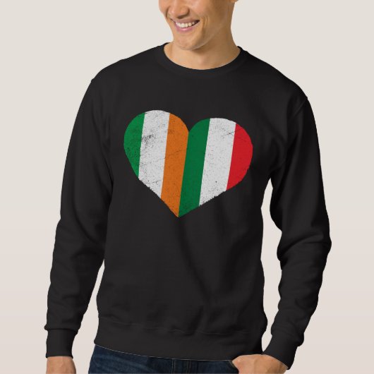 Sweatshirt Half Irish Half Italian Heart Ireland Italy Irish (Devant)