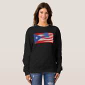 Sweatshirt Half Puerto Rican Half American Flag Puerto Rico U (Devant entier)