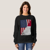 Sweatshirt Half USA Flag Half Malta Flag American Maltese (Devant entier)