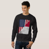 Sweatshirt Half USA Flag Half Malta Flag American Maltese (Devant entier)