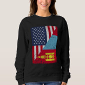 Sweatshirt Half USA Flag Half Mongolia Flag American Mongolia (Devant)
