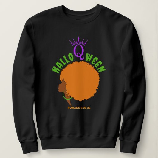 Sweatshirt HALLOQWEEN Afro Queen Halloween élégant (Design devant)