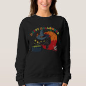 Sweatshirt Halloween Black Cat with Witch Hat (Devant)