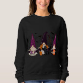 Sweatshirt Halloween Boo sorcière Gnomes Automne chauve-souri (Devant)