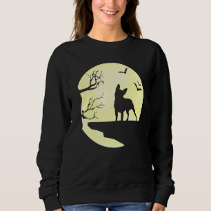 Sweatshirt Halloween Boston Terrier Silhouette Moon Chien Bat