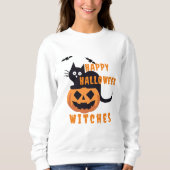 Sweatshirt Halloween Chat Noir Vintage Rétro (Devant)