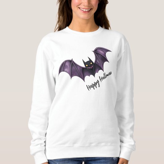 Sweatshirt Halloween chauves-souris violette Éffrayante effro (Devant)