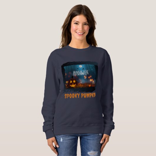 SWEATSHIRT HALLOWEEN CITROUILLE ÉFFRAYANT (Devant entier)