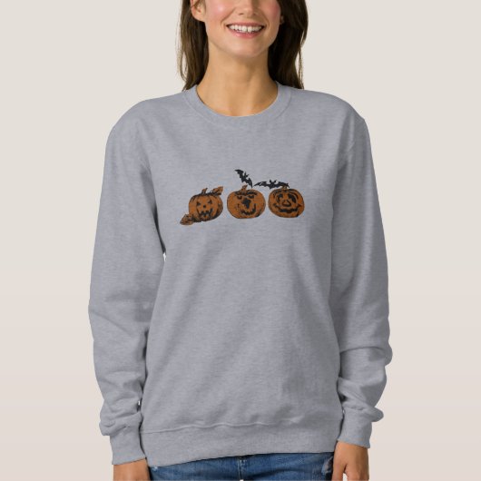 Sweatshirt Halloween/citrouille/sweatshirt de chauve-souris (Devant)