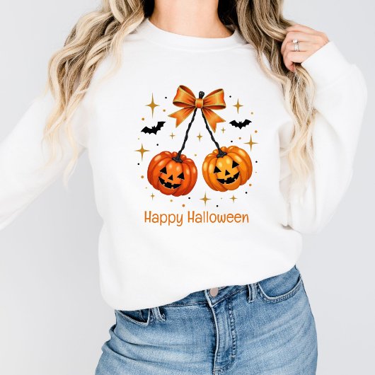 Sweatshirt Halloween Citrouilles Coquette esthétique Orange B