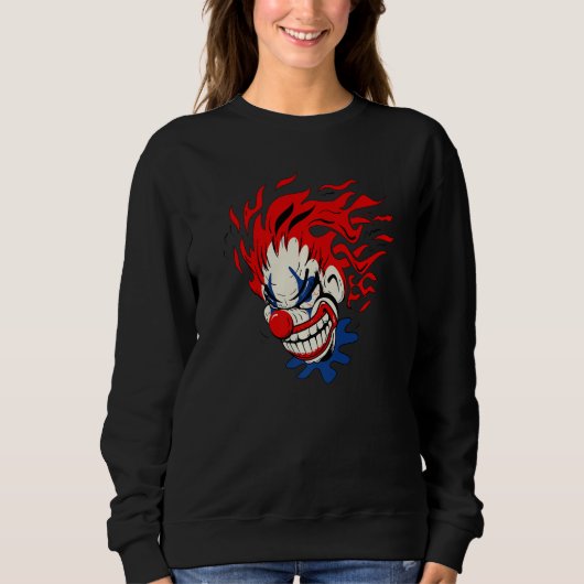 Sweatshirt Halloween clown fou (Devant)