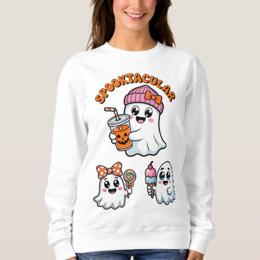 Sweatshirt Halloween Cute Ghost Spooktacular (Devant)