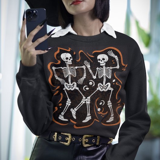 Sweatshirt Halloween Dancing Skeletons