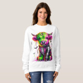 Sweatshirt Halloween de la vache boho (Devant entier)
