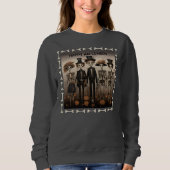 Sweatshirt Halloween déplaisant de la famille de squelettes (Devant)