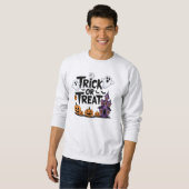 Sweatshirt Halloween éffrayant avec fantômes et citrouilles (Devant entier)