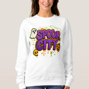 Sweatshirt Halloween Éffrayant City Graffiti Cloches Unisex