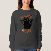 Sweatshirt Halloween éffrayant Vibes Chat Face (Devant)