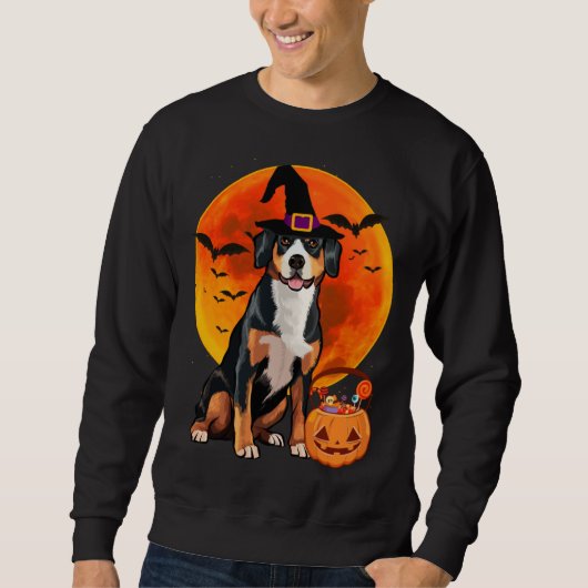 Sweatshirt Halloween Entlebucher Mountain Dog Jack O Lantern (Devant)
