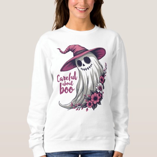 Sweatshirt Halloween floral fantôme (Devant)