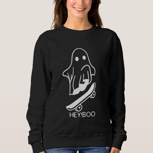 Sweatshirt Halloween Fun Meets Skateboard Passion in Hey Boo  (Devant)