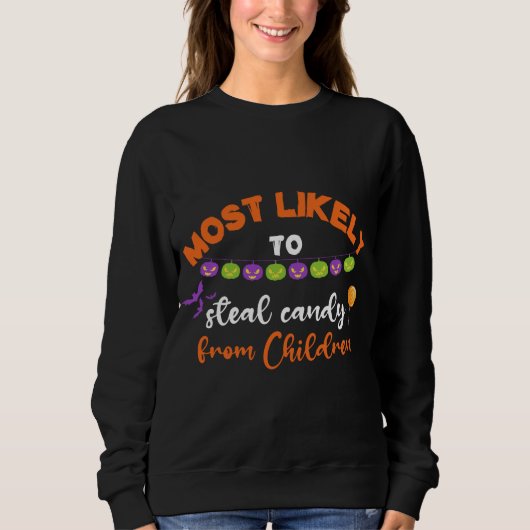 Sweatshirt Halloween Funny Matching Famille Citrouille Carvin (Devant)