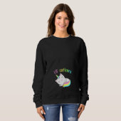 Sweatshirt Halloween Grossesse Faire-part Lil Unicorne Chat C (Devant entier)