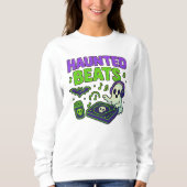 Sweatshirt Halloween Haunted Beats Vêtements DJ Éffrayant uni (Devant)