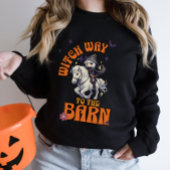 Sweatshirt Halloween Horse Witch Way à la grange
