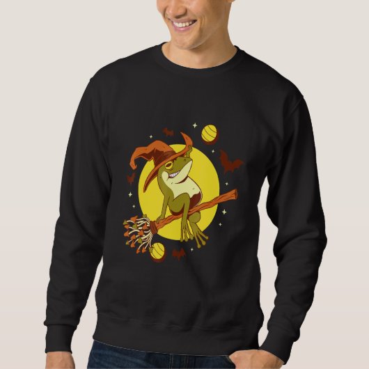 Sweatshirt Halloween I Frog sorcière Déplaisant Broom Party C (Devant)