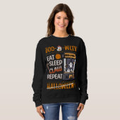 Sweatshirt Halloween Jouer Orange Ghost Claw Arcade Retro (Devant entier)
