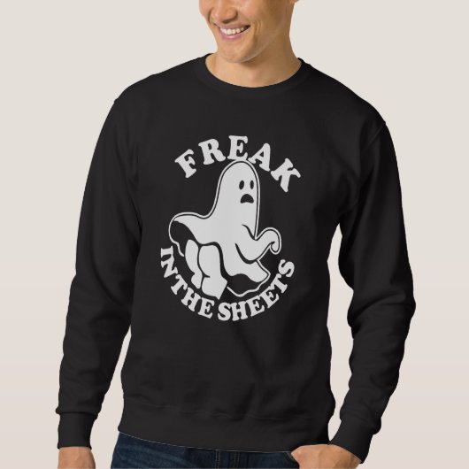 Sweatshirt Halloween Juste Un Freak Dans Les Draps (Devant)