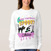 Sweatshirt Halloween moderne mignon Boo entièrement Éffrayant (Devant)